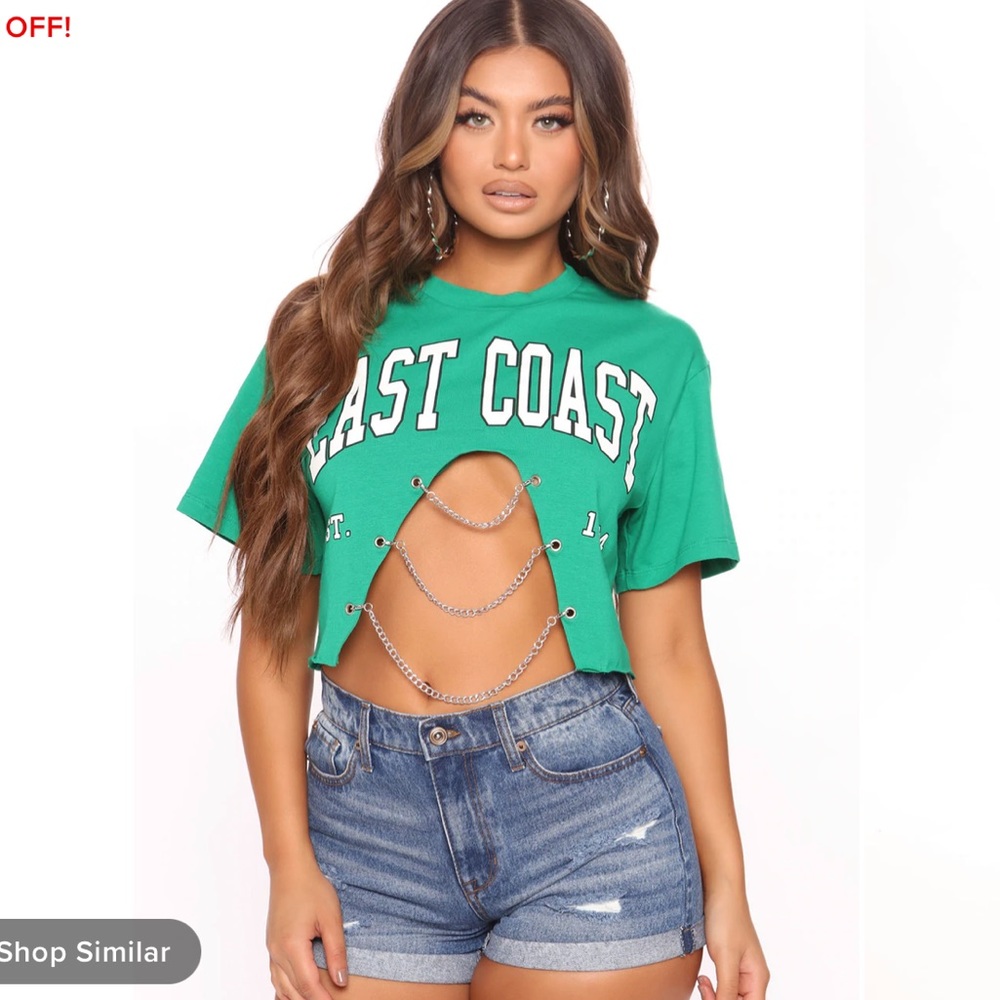 East Coast Forever Chain Top- Kelly Green